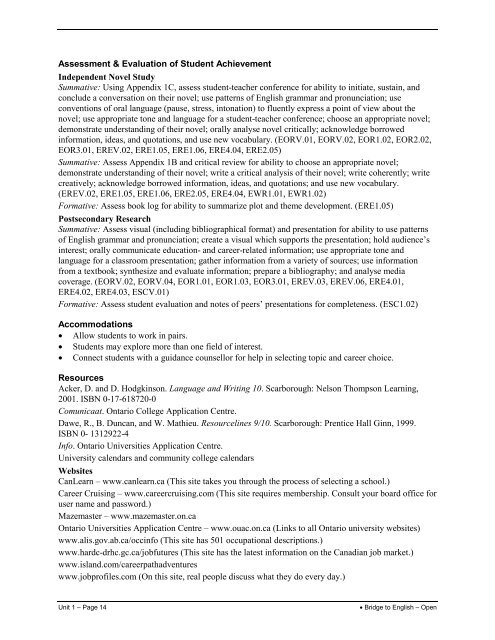 Course Profile - Curriculum Services Canada