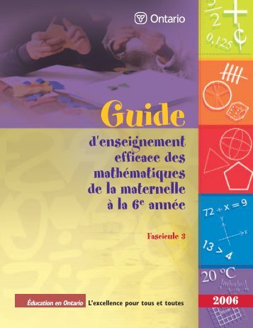 Guide d'enseignement efficace des mathématiques, de la ... - L'@telier