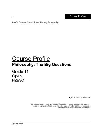 Course Profile - Curriculum Services Canada