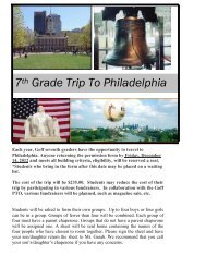 Philadelphia Field Trip Information