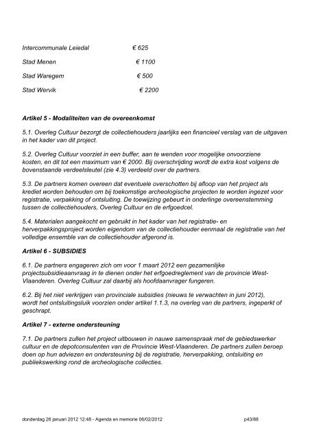 Stad Kortrijk Zitting gemeenteraad van 06/02/2012