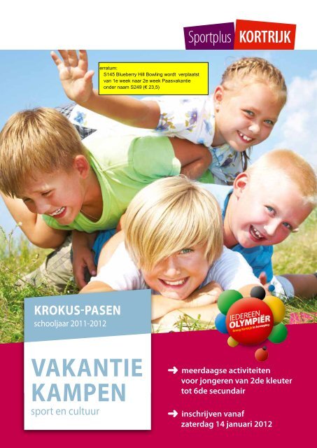 VAKANTIE KAMPEN - Stad Kortrijk