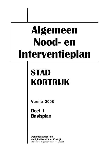 Noodplan deel 1 - Stad Kortrijk