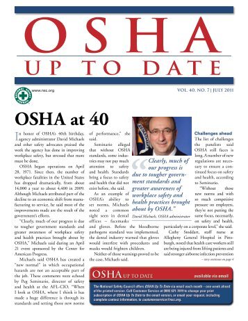 OSHA at 40 - National Safety Council