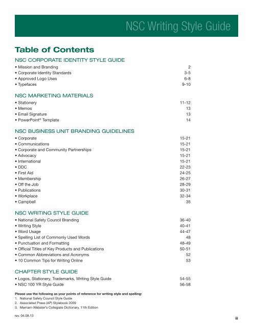 NSC_Identity_Writing_style-guide - National Safety Council