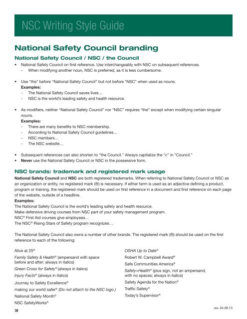 NSC_Identity_Writing_style-guide - National Safety Council