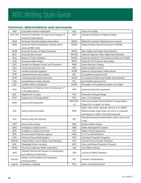 NSC_Identity_Writing_style-guide - National Safety Council