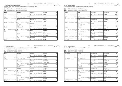 Page 1 LN: * ZÃ¼ : Bes: DE 481 820024006 ST 09.02.2006 1 ...