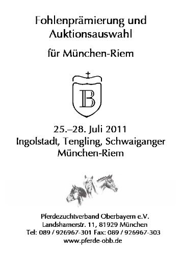 Warmblut - Pferdezuchtverband Oberbayern eV