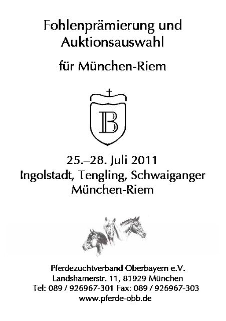 Warmblut Pferdezuchtverband Oberbayern Ev