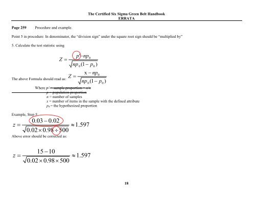 The Certified Six Sigma Green Belt Handbook - ASQ Groups