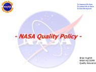 NASA Quality Policy - American Society for Quality