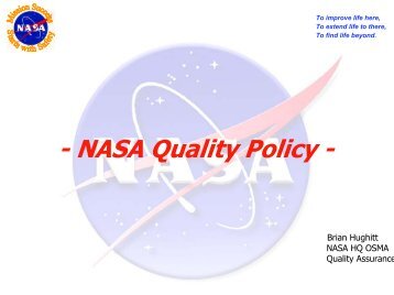 NASA Quality Policy - American Society for Quality