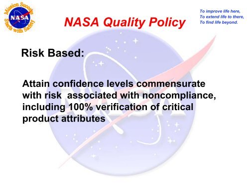 NASA Quality Policy - American Society for Quality