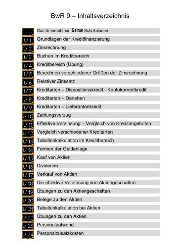 BwR 9 â Inhaltsverzeichnis - Manfred Jahreis