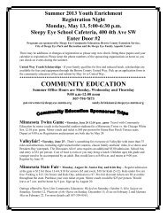 community education activities - Sleepy Eye ONLINE