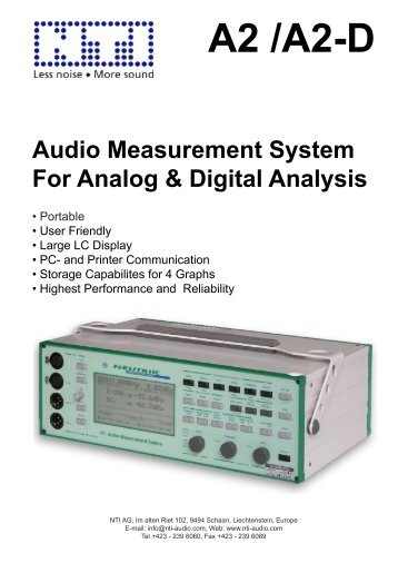 A2 /A2-D Audio Measurement System For Analog & Digital Analysis