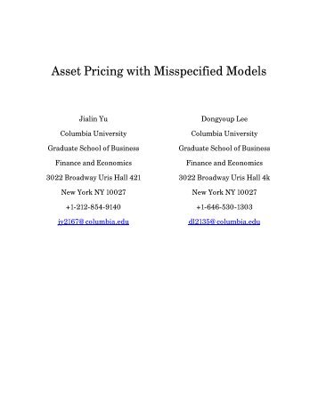 Asset Pricing with Misspecified Models - APJFS