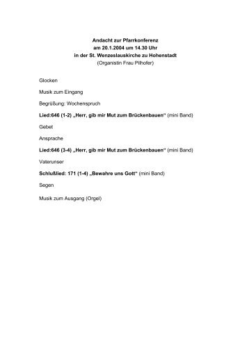 Predigt zur Pfarrkonferenz 2004 (PDF) - Ev. Kirche Hohenstadt