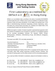 First Laboratory accredited by DATech e.V in Hong Kong