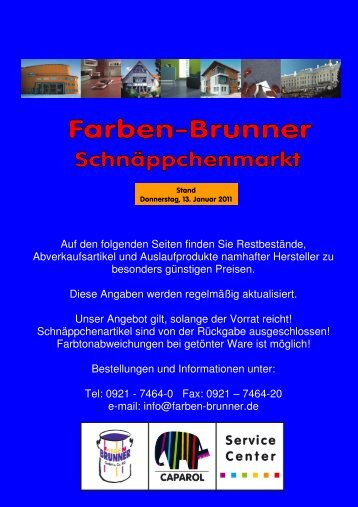 SchnÃ¤ppchenmarkt NEU - Farben Brunner
