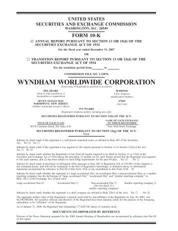 2007 Annual Report on Form 10-K - Wyndham Worldwide