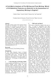 A Coh-Metrix Analysis of Pre-Writing and Post-Writing ... - PAAL Japan