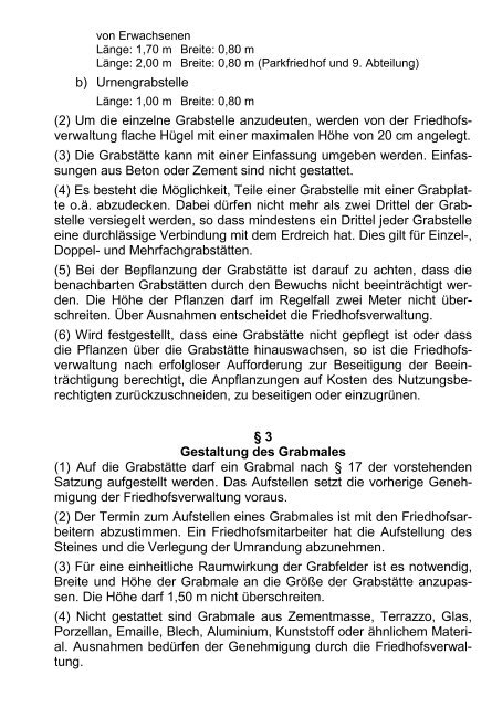 Friedhofssatzung - Evangelisch-lutherische Kirchengemeinde ...