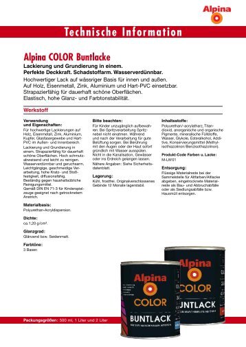 Technische Information - Alpina
