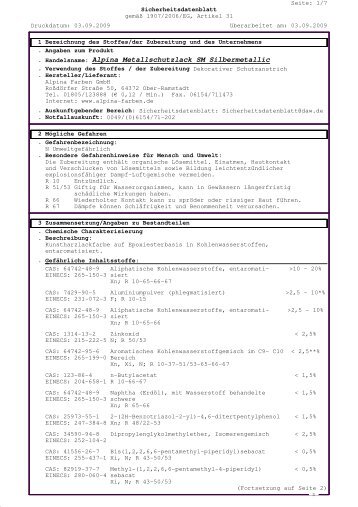 Sicherheitsdatenblatt - Alpina