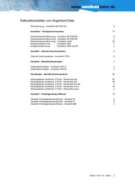 072 Heraklith Trockenbau-Systeme - Ausbaudaten.de