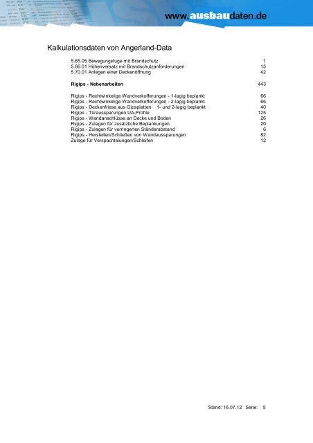 012 Rigips Brandschutz-Systeme - Ausbaudaten.de