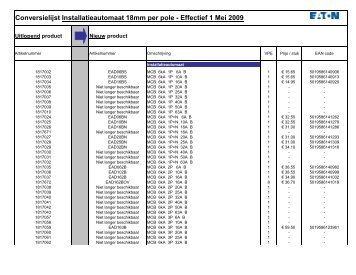 Conversielijst 1 Mei 2009 - Imagro Groep