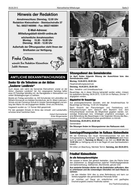 Amtsblatt Nr. 13 vom 28.03.2013 - Kleinostheim