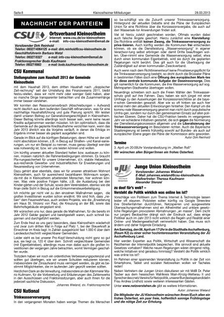 Amtsblatt Nr. 13 vom 28.03.2013 - Kleinostheim