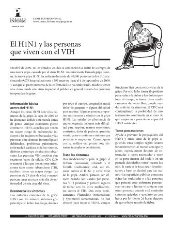 El H1N1 y las personas que viven con el VIH - Project Inform