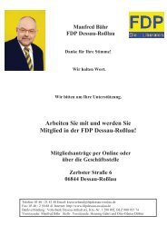 Arbeiten Sie mit und werden Sie Mitglied in der FDP Dessau-Roßlau!