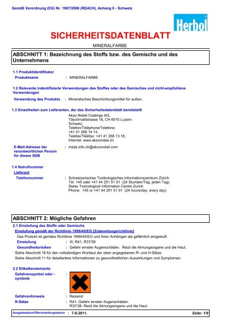 SICHERHEITSDATENBLATT - Akzo Nobel