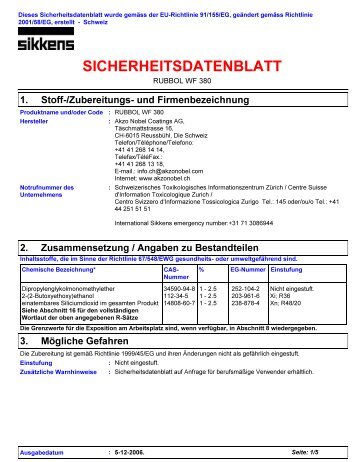 SICHERHEITSDATENBLATT