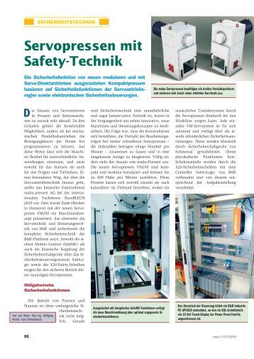 Servopressen mit Safety-Technik - Automation-news.de