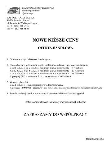 nowe niÅ¼sze ceny oferta handlowa