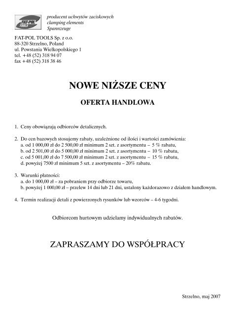 nowe niÅ¼sze ceny oferta handlowa