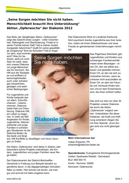 Gemeindeblatt Ausgabe 1/2012 - Ev.Kirche Home