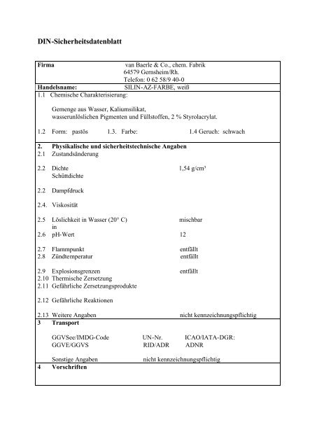 AZ-FARBE, Dispersionsilikatfarbe 2 % - Silin-Fachberatung