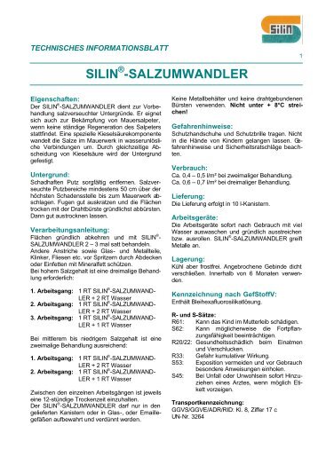 SILIN -SALZUMWANDLER - Silin-Fachberatung