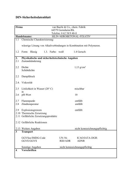 murobetonal-fixativ - Silin-Fachberatung