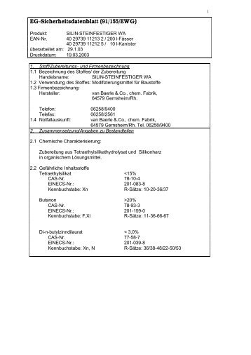 STEINFESTIGER WA Merkblatt als PDF - Silin-Fachberatung