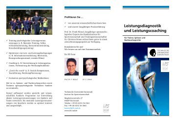 Flyer - Institut für Sportwissenschaft - Technische Universität ...