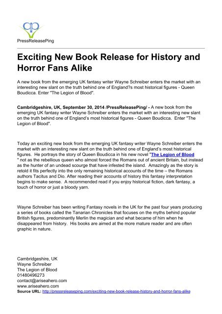 Exciting New Book Release for History and Horror Fans Alike