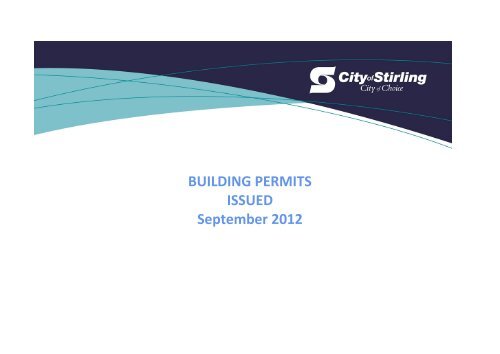 Building Permits Issued - City of Stirling